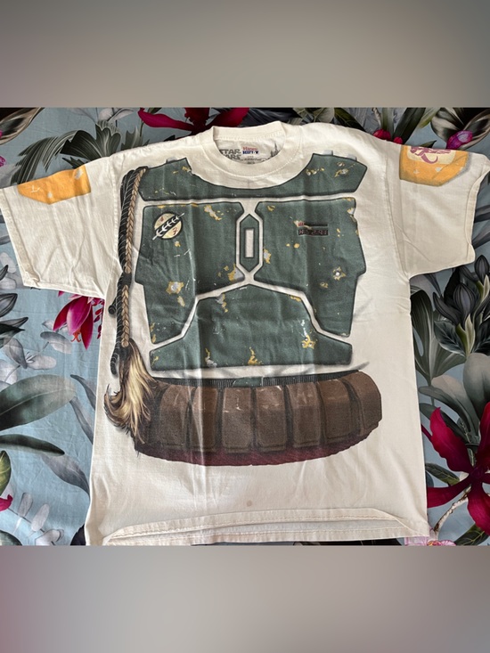 Star Wars Other - Star Wars Adult Tee with Green Boba Fett Armor Print and Yellow Accents